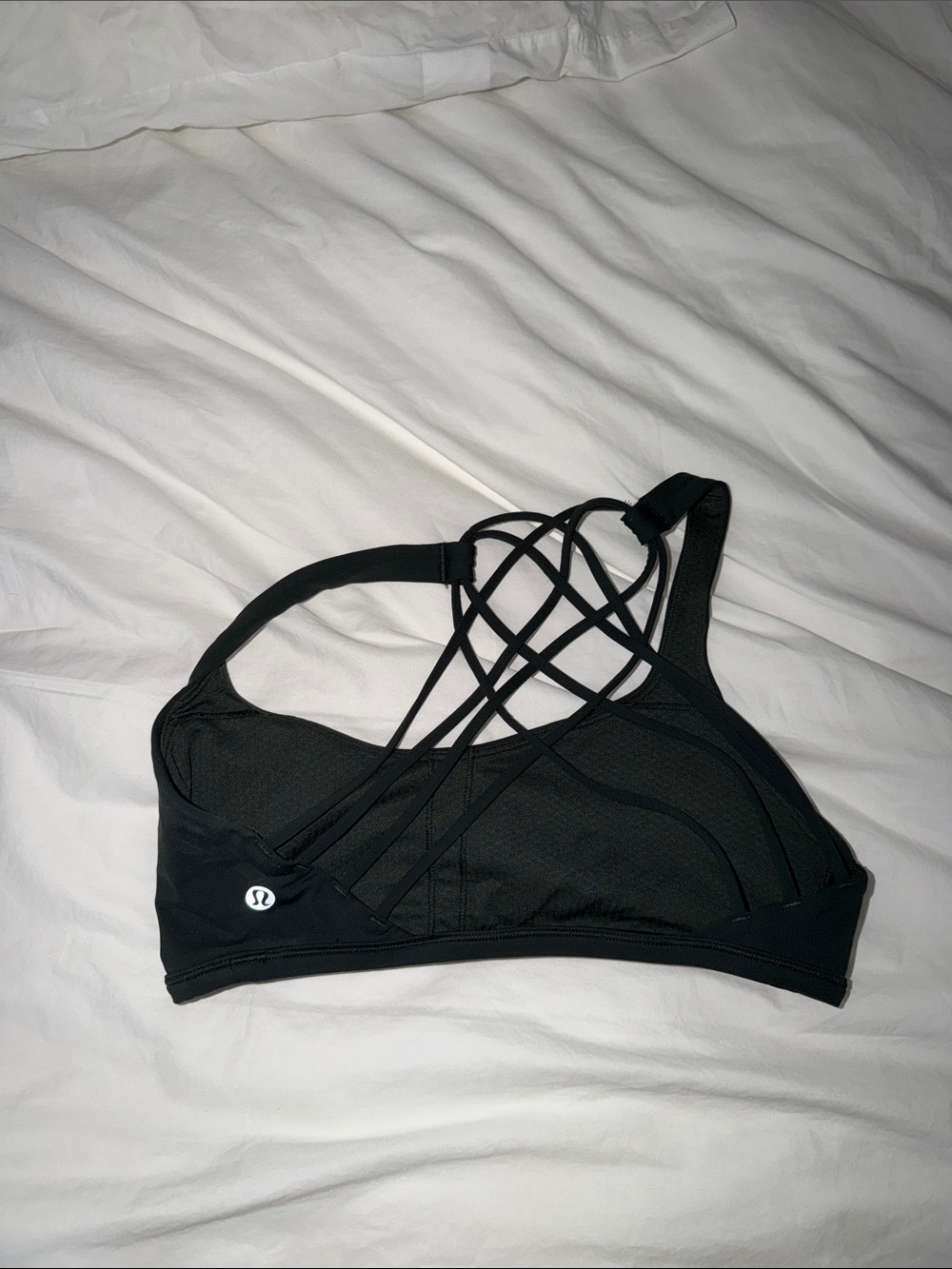 lululemon athletica dark green Strappy Back Sports Bra no pads